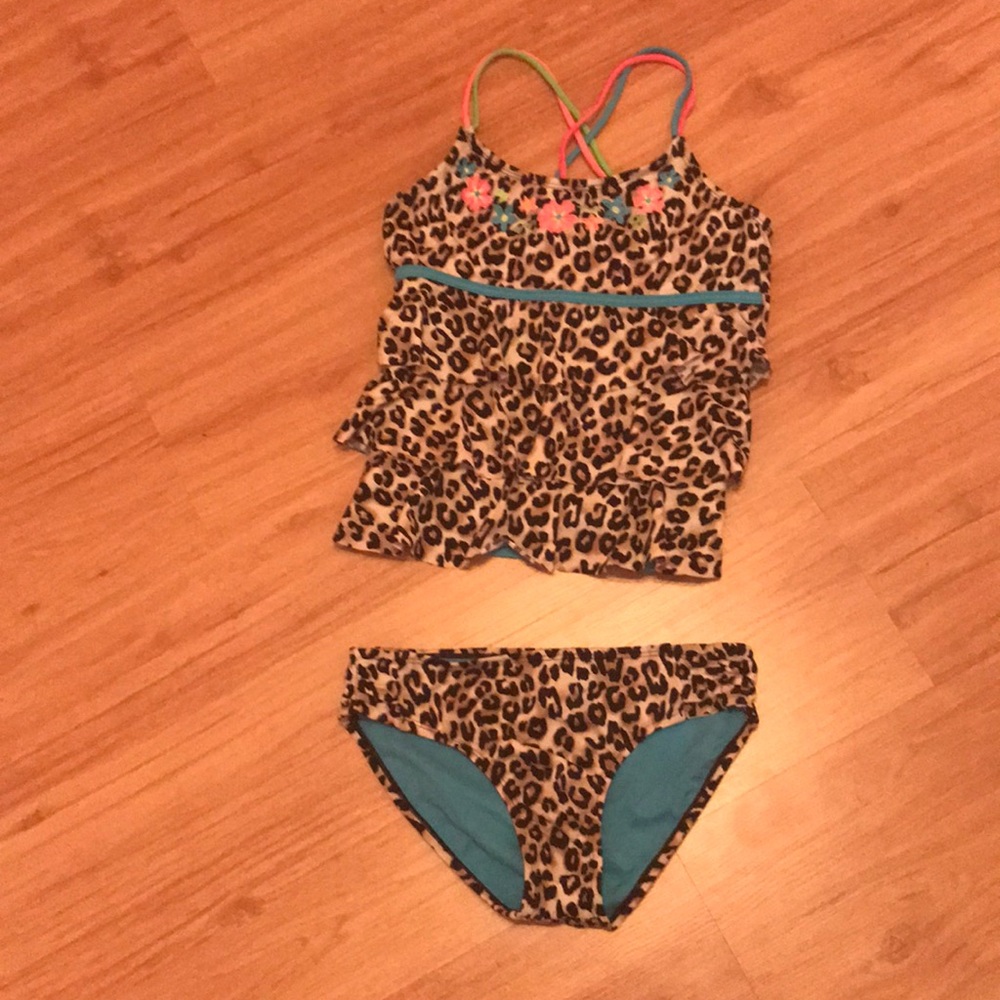 Cute Justice  Cheetah Print Tankini